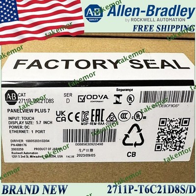 New in Box 2711P-T6C21D8S/D AB PanelView Plus 7Standard 6Terminal 2711PT6C21D8S