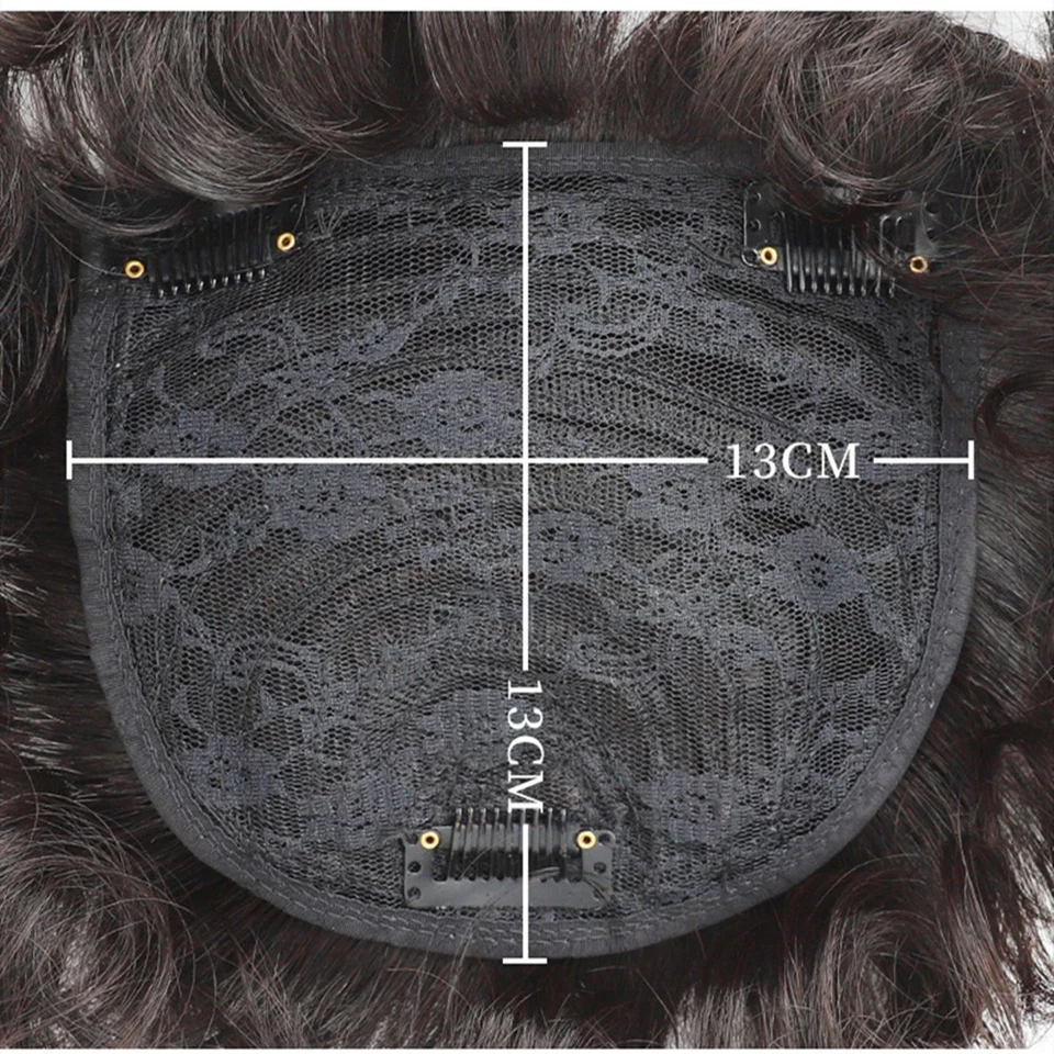 Peluca Top 100 % cabello humano corto ondulado toupee rizado para mujer hombre Foto 4 de 4