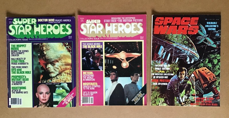 Vintage Lot of 3 Super Star Heroes Space Wars Collectors Issues Sci-Fi Magazines