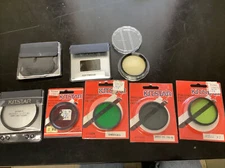 Lot of 8 Vintage Kitstar Precision Optical 49mm & Various Shape Filters