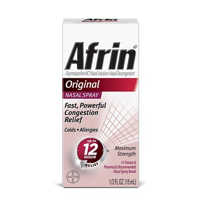 Afrin Original Nasal Congestion Relief Cold  Allergy 30 ML (Pack Of 2 Bottles)