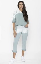 Chaser French Terry Rolled Hem Cropped Tie Dye sweat Jogger Pants NWTS Casual