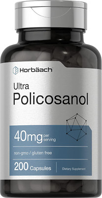 Policosanol 40Mg | 200 Capsules | Non-Gmo and Gluten Free Supplement