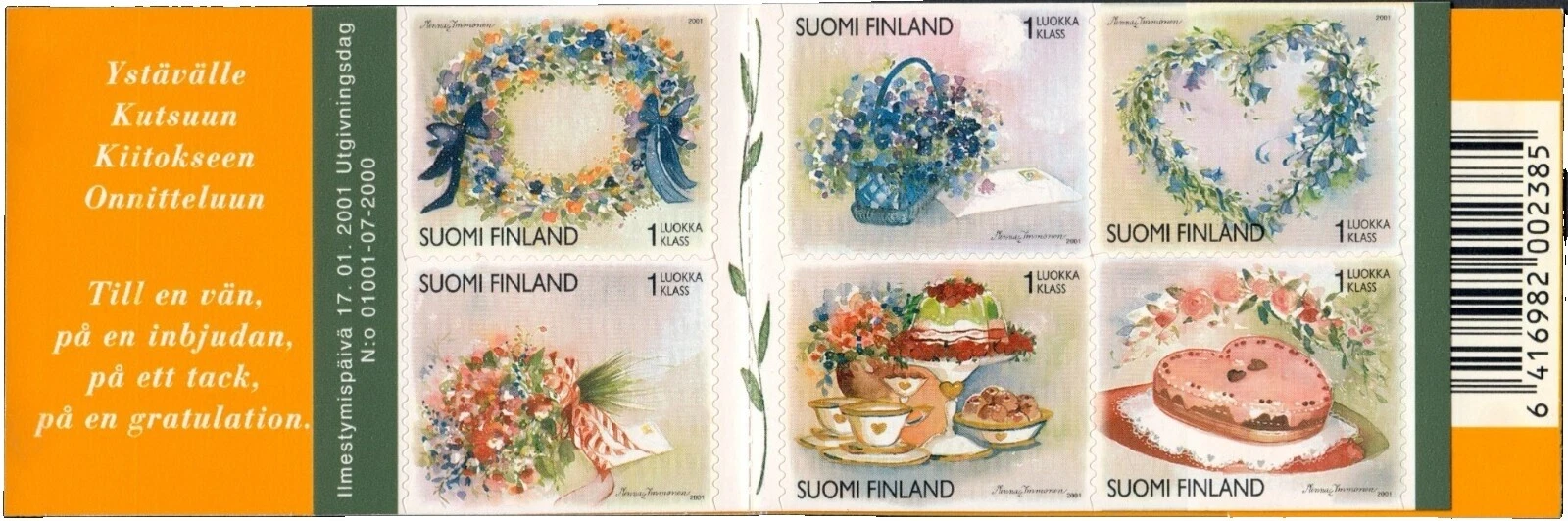 Flowers Mint Never Hinged/MNH Finnish Stamp Booklets
