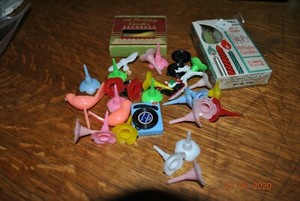 Used birthday candle assortment