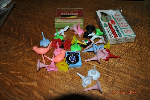 Used birthday candle assortment