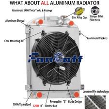 4-row Radiator Shroud Fan Fits 1930-1932 Ford Model Truck Flathead V8 Engine