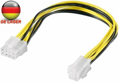 2X 20cm 4Pin Stecker auf 8Pin Buchse EPS Stromkabel Kabel Adapter CPU Netzteil