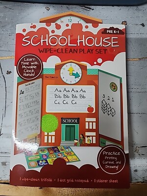 School House Wipe-Clean Play Set Pre K-1 Grade Dry Erase Writing Practice NEW