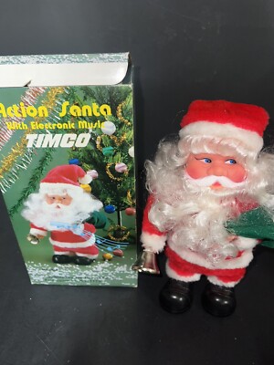 Vintage Christmas Action Santa Claus Musical Sound Works but Motion Doesnt Timco