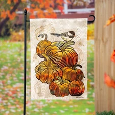 Beautiful Pumpkins 14M11890 Evergreen MOIRE Garden Flag 12.5” x 18”