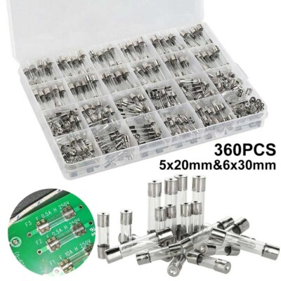 360x verschiedene Glassicherungen 5x20mm 6x30mm Kastensicherung Quick Blow schnellwirkendes Rohrset