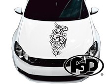 Tribal Flower Skull Truck Or Car Hood Decal Sk2411 20x45 In 9 Colors Tribal Flower Skull Truck Or Car Hood Decal Sk2411 20x45 In 9 Colors