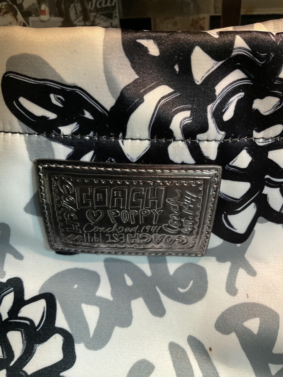 COACH POPPY Graffiti Bella Glam Large Tote Sequin & Wristlet 14735