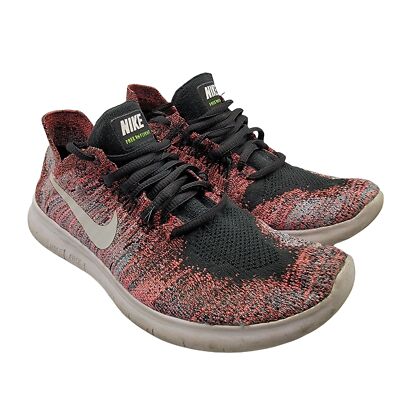 Nike Free RN Flyknit Womens Red Black Shoes Athletic Running 880844-006 