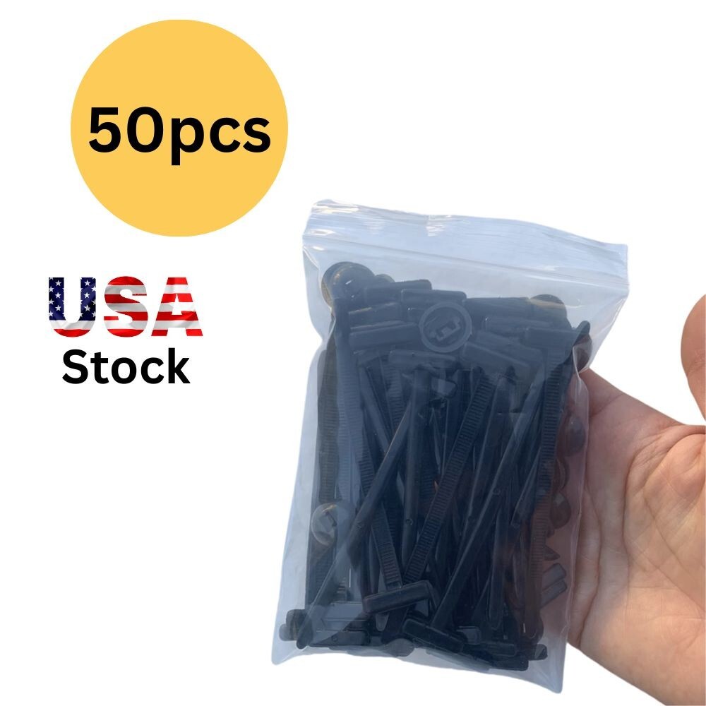 50-Pack Heavy-Duty Nylon Cable Ties with Buckle Fasteners
