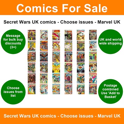 Secret Wars UK comics - Choose issues - Marvel UK