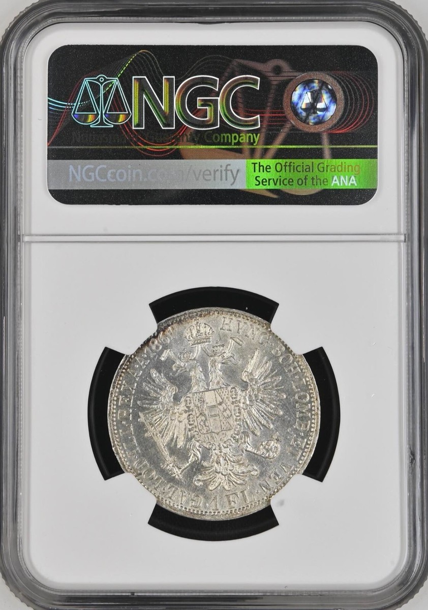 1861 オーストリア　1 Florin銀貨　極美品 AUSTRIA , SILVER 1 FLORIN 1861 A FRANZ JOSEPH - NGC MS 63 , RAREN