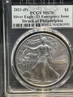 BU 2021-(p) T-1 Silver American Eagle Emergency Issue PCGS MS70 PREMIER Label.