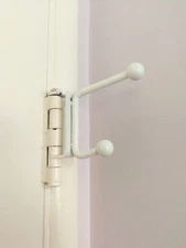 Bathroom Behind-the-door Hinge-Attached Towel Hook for Home or Travel