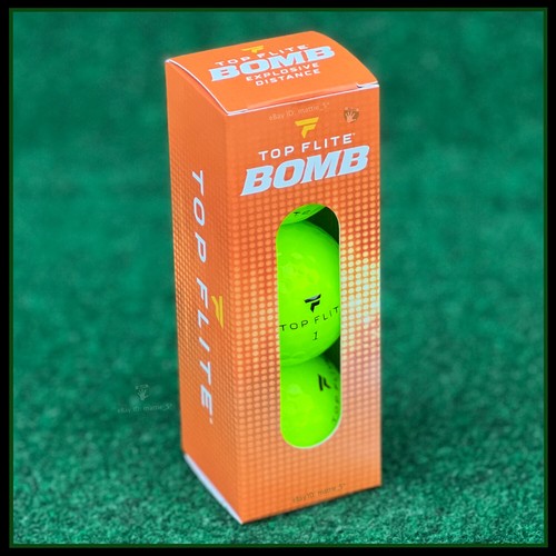 GREEN Golf Balls Top Flite BOMB NEW Sleeve (3 NEON GREEN Balls) NEW