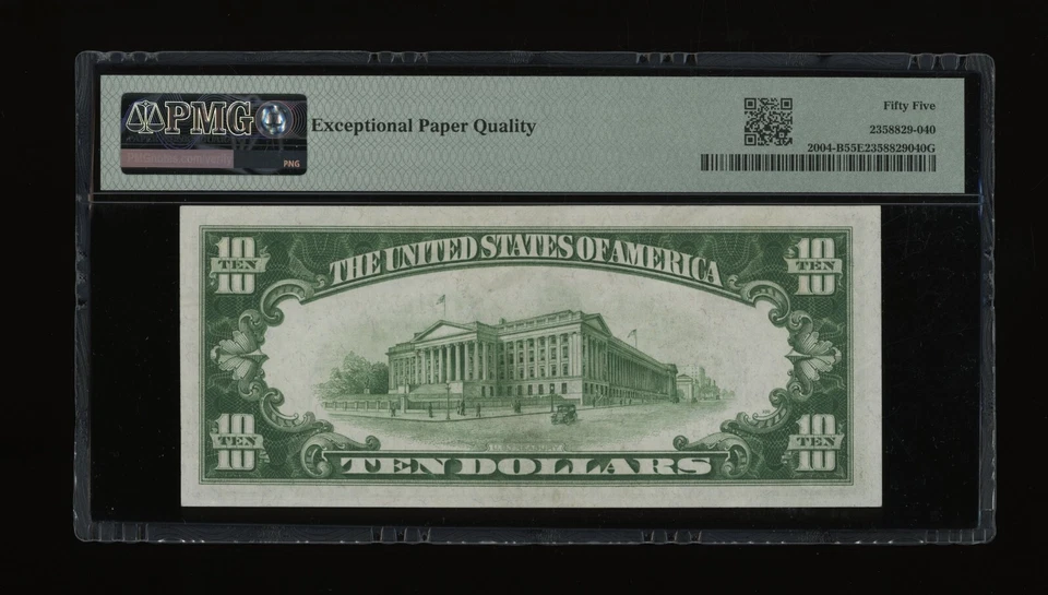 DBR 1934 $10 LGS FRN New York Fr. 2004-Blgs PMG 55 EPQ Serial B16054476A - Image 2 of 2