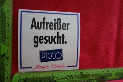 Alter Aufkleber Getränke Kaffee Café PICCO Magic Drinks Aufreißer gesucht