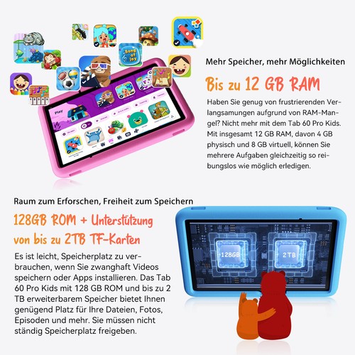 Blackview Tab 60 Pro Kids 4G Android 15 Tablet 10,1 Zoll 12GB+128GB Widevine L1 - Afbeelding 10 van 24