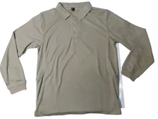 Tacvasen Tactical Med Men's 3-Button Tan Long Sleeve Outdoor Sports Shirt