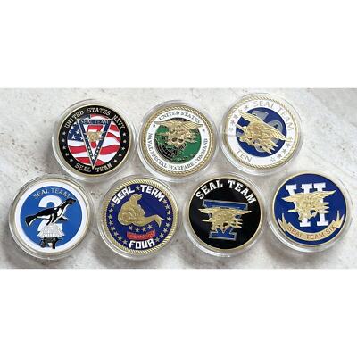7 Pcs Navy SEALS Special Forces challenge coin & Seal Team Two