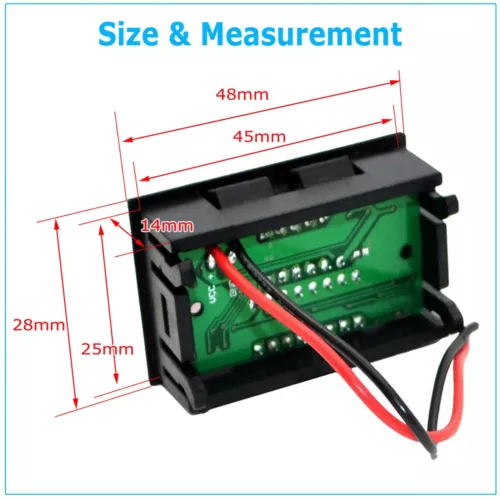 2x 12V-60V Marine Motorcycle Digital Voltmeters Voltage Meter Battery Gauge US - Bild 2 von 23