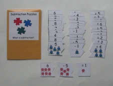 Educational Math Center Learning Resource Game Subtraction Puzzles