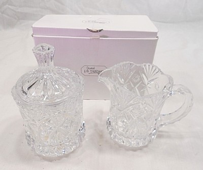 Cristal D Arquest Durand Cristal Creamer And Covered Sugar Bowl France Ebay