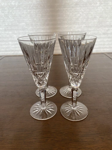 STUNNING SET(4) VTG WATERFORD Crystal MAEVE Champagne Fluted SIGNED 7"H Ireland