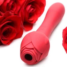 Inmi Bloomgasm Suction Rose Vibrator Rechargeable Clit Stimulator Sex Toy Red