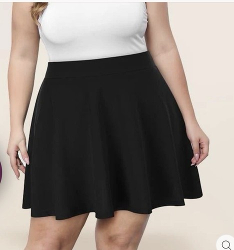 Hanna Nikole Mid Thigh Black Skirt With Attached Shorts Size 18W NWT