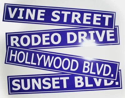 HOLLYWOOD MEGA Hollywood Street Signs Packag, Vine, Sunset, Rodeo dr - 3074