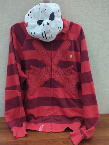 New LRG Striped Friday The 47th Jason Mask Zip Hoodie Mens Size Medium