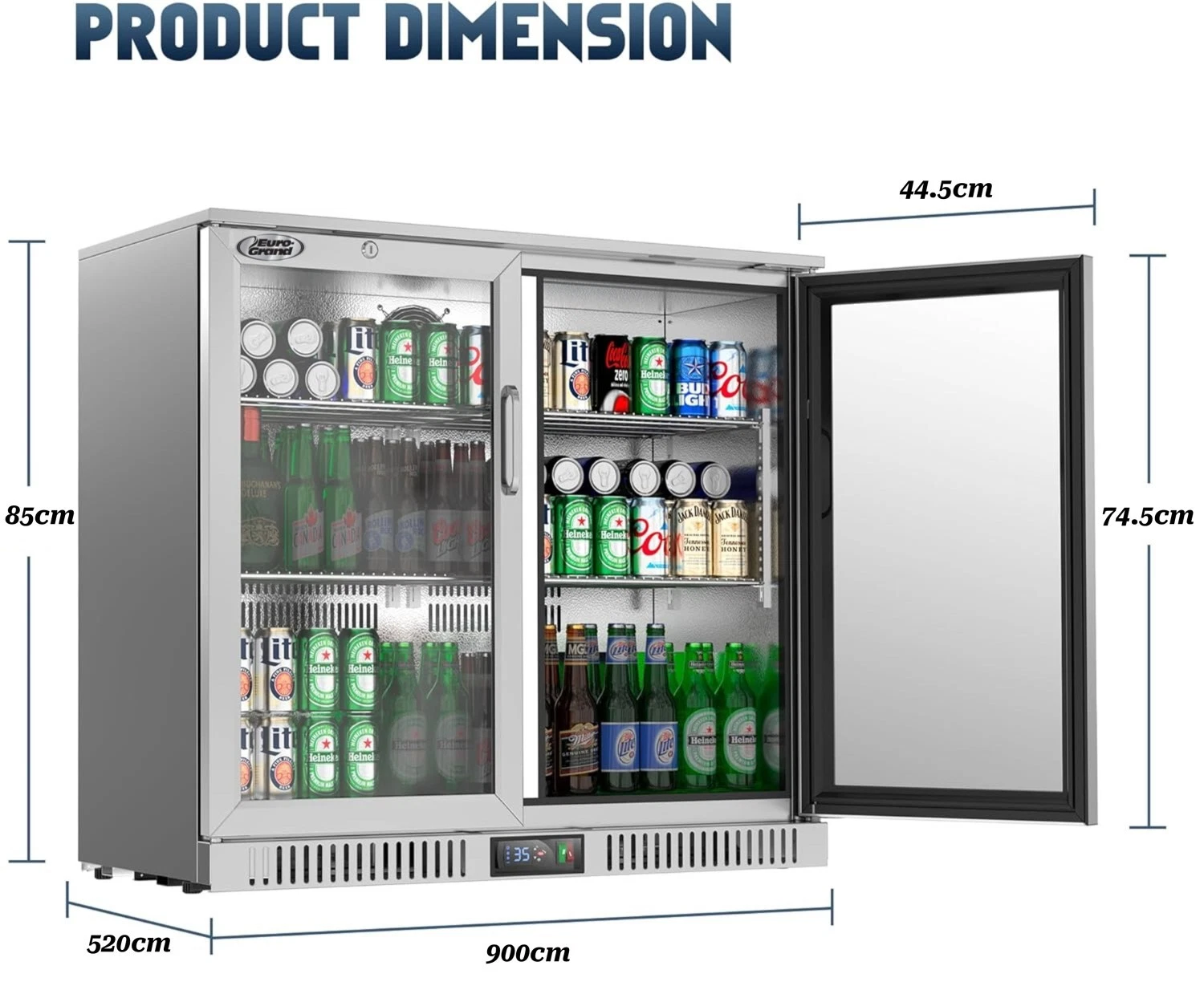 Euro Grand 198L Under Bench Beer Back Bar Fridge Mini Freezer Refrigerator - Picture 5 of 16