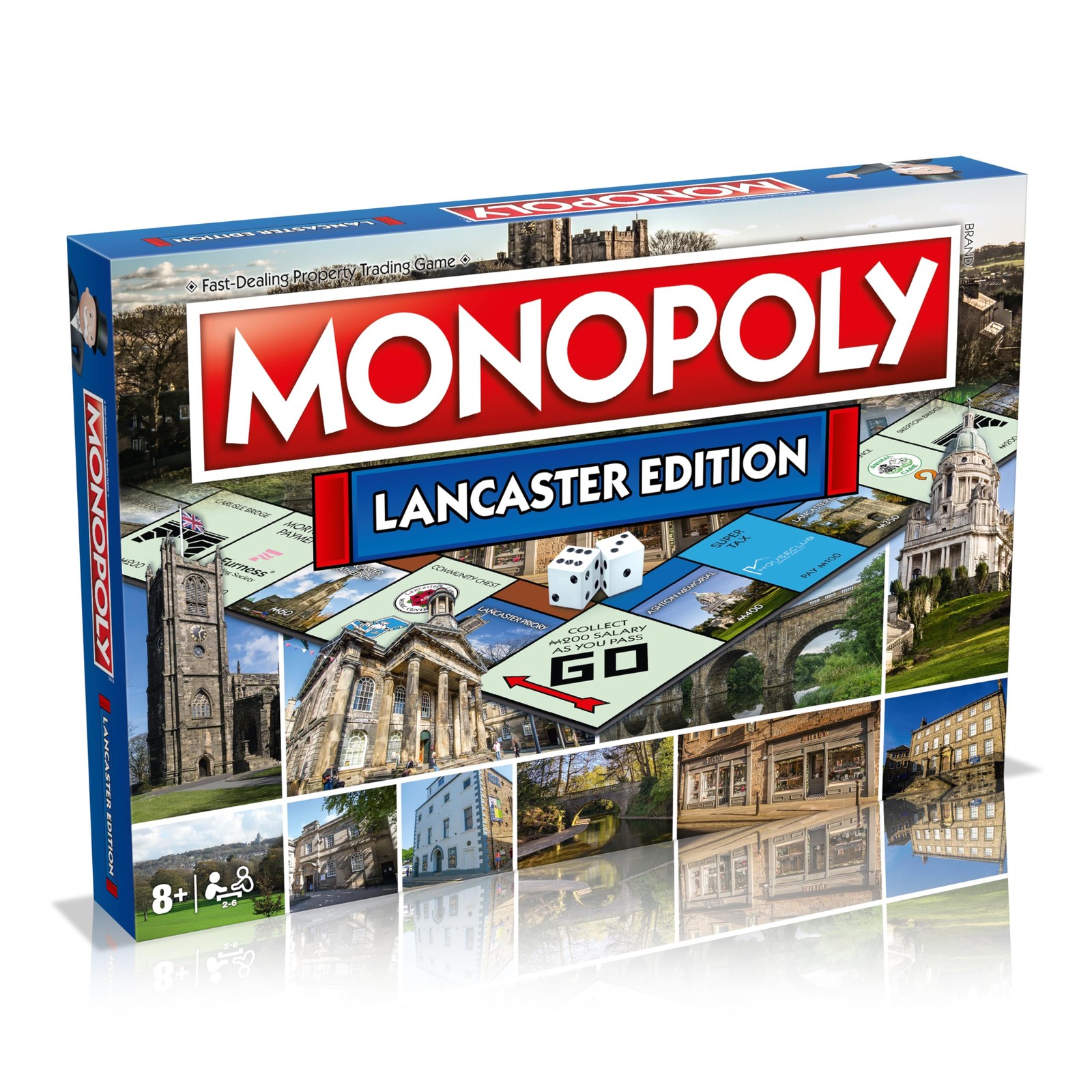 Winning Moves Lancaster Monopoly Board Game, Tour around the board, buy, sell an