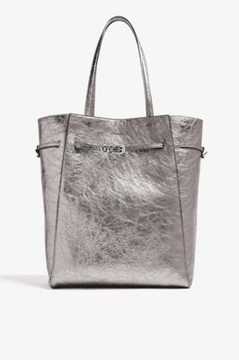 Givenchy Voyou North South Medium Leather Tote Women's Silver $2,150 MSRP