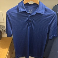 Champion Men's Duo Dry Athletic Fit Polo Shirt Moisture Wicking, Blue, Size M