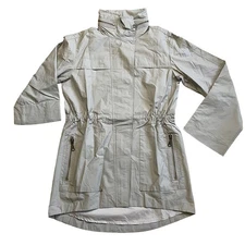 My Anorak Jacket Size M Tan NWT Zip Up Drawstring Waist