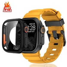 Bracelet en Silicone + boîtier change vers Ultra pour Apple Watch Ultra 10 9 8 7