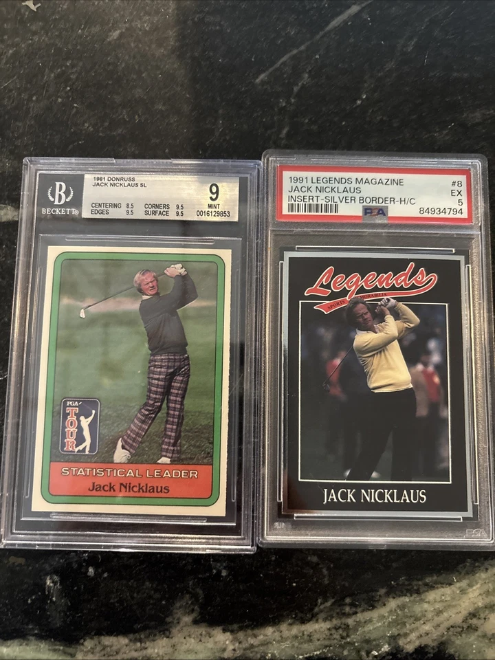 Lote de tarjetas de golf incluyendo Jack Nicklaus Beckett9 novato, Palmer, Hogan, parejas, Foto 2 de 4