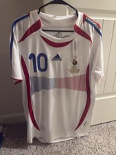 Adidas France Zinedine Zidane 10 FIFA World Cup 2006 Soccer Jersey Large White