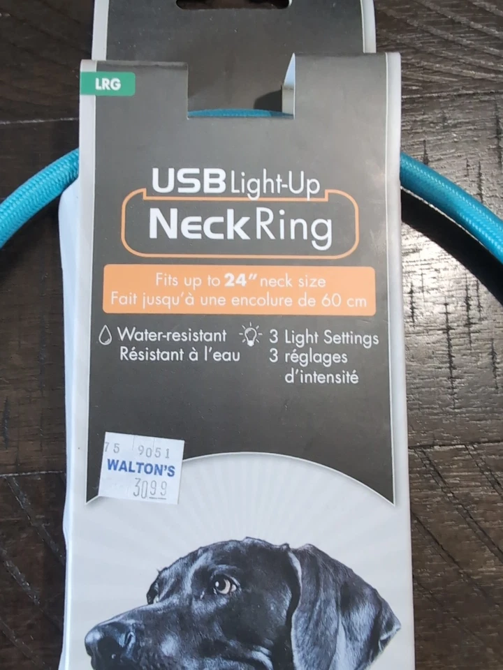Coastal USB Light-Up Neck Ring / Collar dog with up to 24" Neck Size Large - Image 3 of 4
