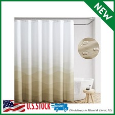 Ombre Taupe Shower Curtain Fabric Shower Curtain Coastal Beach 70X72" 1 Panel