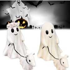 Goblin And Ghoul Ghost Walking Dog Halloween Figurine Spooky Ghost Dog Desk Deco