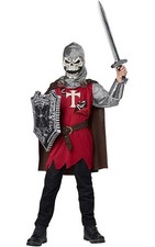 SKULL KNIGHT SKELETON MEDIEVAL CHILD BOYS FANCY DRESS HALLOWEEN COSTUME